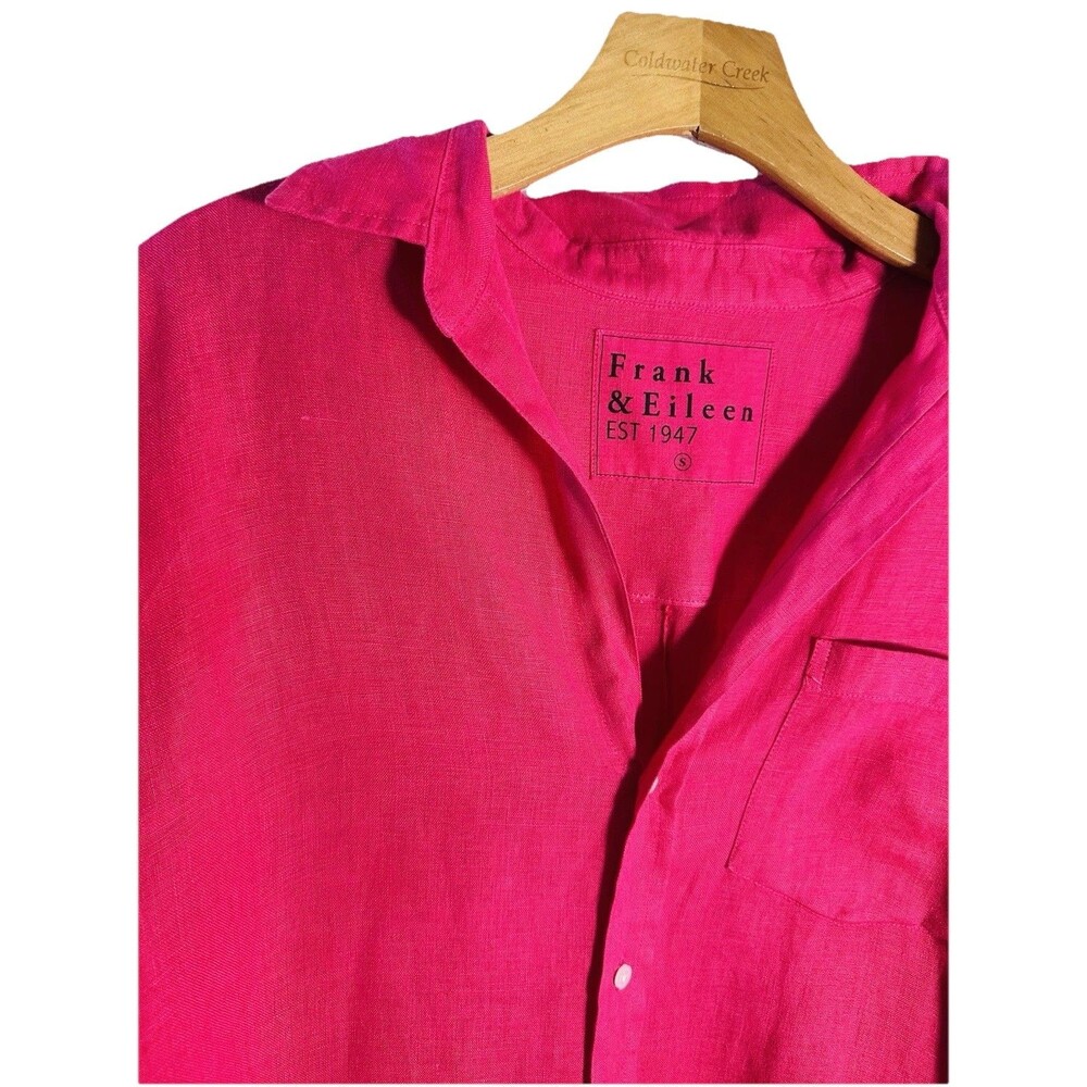 Frank & Eileen Top Shirt Small Adult Pink Mary Button Up Shirtdress Pocket Women - Picture 8 of 16